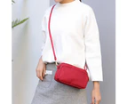Bestjia Women Solid Color Waterproof Zipper Small Clutch Crossbody Shoulder Nylon Bag - Wine Red