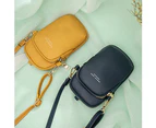 Bestjia Women Solid Color Multi Pocket Faux Leather Crossbody Shoulder Bag Phone Purse - Blue