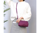 Bestjia Women Solid Color Waterproof Zipper Small Clutch Crossbody Shoulder Nylon Bag - Purple