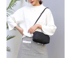 Bestjia Women Solid Color Waterproof Zipper Small Clutch Crossbody Shoulder Nylon Bag - Black