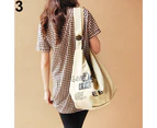 Bestjia Women\'s Fashion Letter Print Canvas Crossbody Shoulder Bag Handbag Shopping Bag - Black