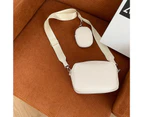 Messenger Bag Adjustable Shoulder Strap Zipper Opening Smooth Surface with Mini Bag Daily Collocation Solid Color Men Fashion Shoulder Bag - Beige