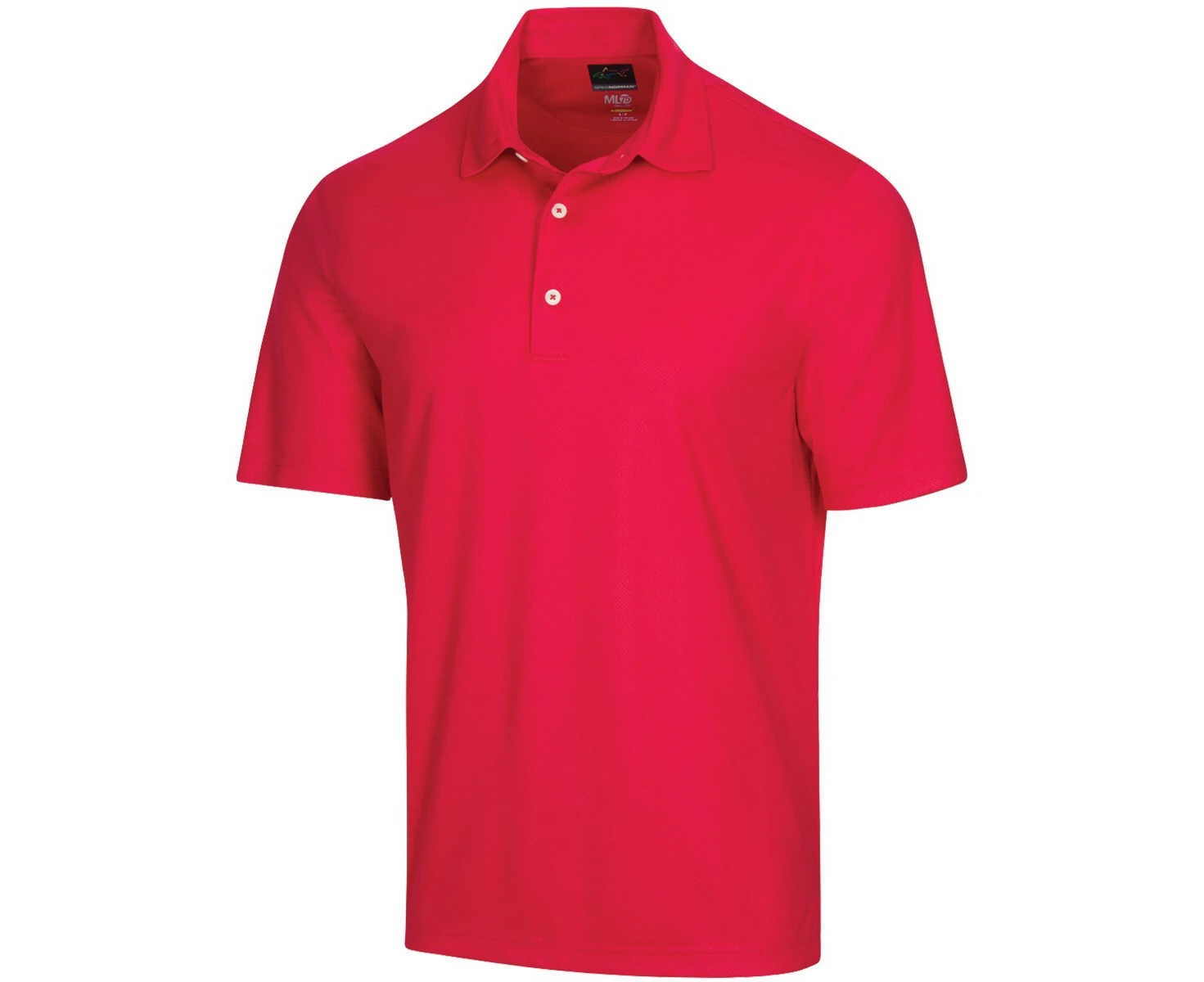 Greg Norman Mens Protek Polo Shirt Top Golf ML75 Microlux - British Red