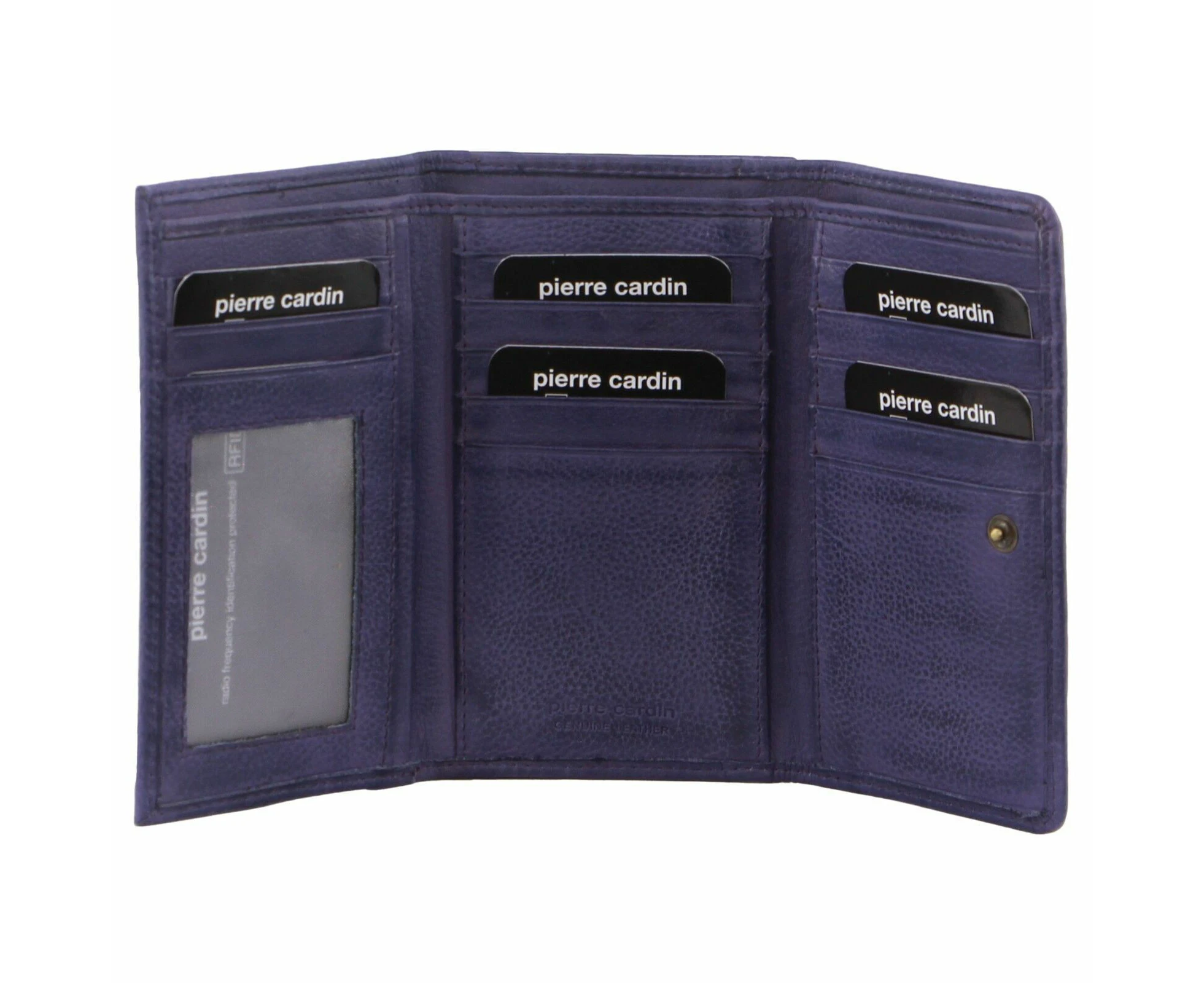 Pierre Cardin Womens Soft Italian Leather RFID Purse Wallet Rustic - Purple