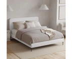 Fabric Bed Frame in King, Queen and Double Size (Ivory White Boucle Fabric)