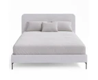 Fabric Bed Frame in King, Queen and Double Size (Ivory White Boucle Fabric)