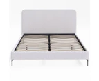 Fabric Bed Frame in King, Queen and Double Size (Ivory White Boucle Fabric)