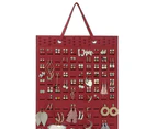 Felt earring storage hanging bag, wall-mounted jewelry hanging bag-Red