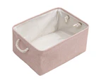 Storage Basket Bins - Decorative Baskets Storage Box Cubes Containers with Handles for Clothes Storage Toys, Books, Home, Office-Pink