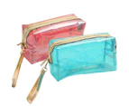 Waterproof Storage Bags PVC Transparent Zippered Toiletry Bag with Handle-style3