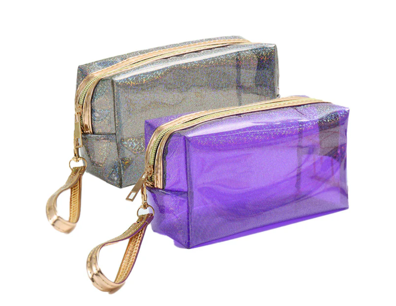 Waterproof Storage Bags PVC Transparent Zippered Toiletry Bag with Handle-style6