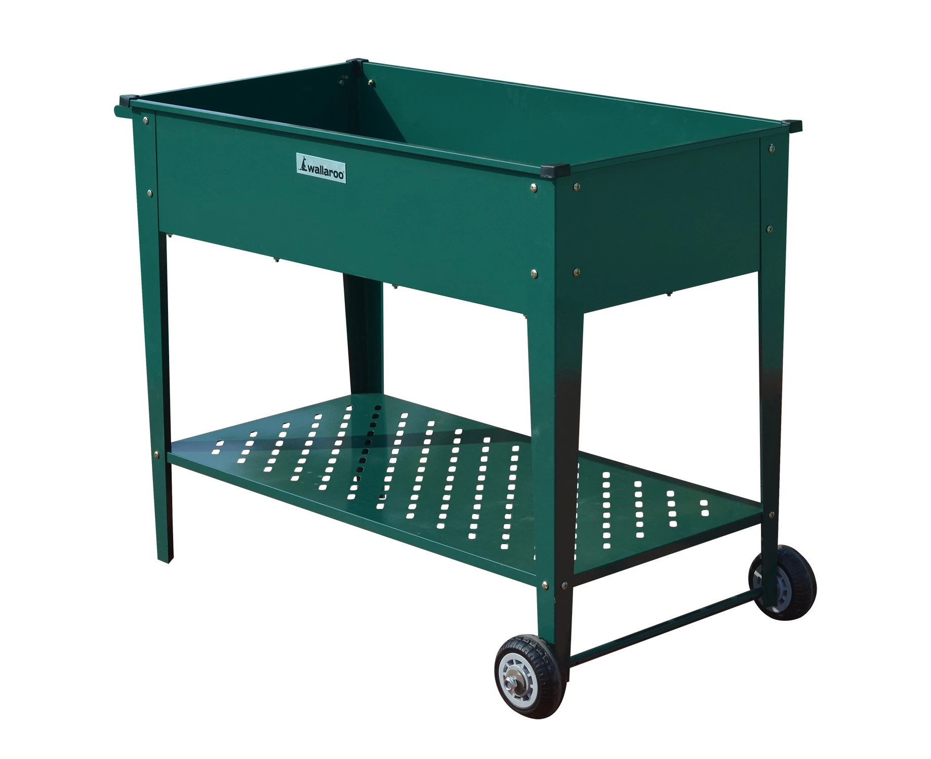 Wallaroo Garden Bed Cart Raised 108.5 x 50.5 x 80cm Steel - Green