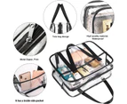 Clear Cosmetic Bag Clear Tote Bag Strong PVC Zipper Toiletry Bag Waterproof Beach Bag