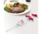 Meat Injector, Plastic BBQ Marinade Injector Kit, Turkey Injector Syringe 30MLBBQ seasoning syringe 30 ml 1 syringe - red