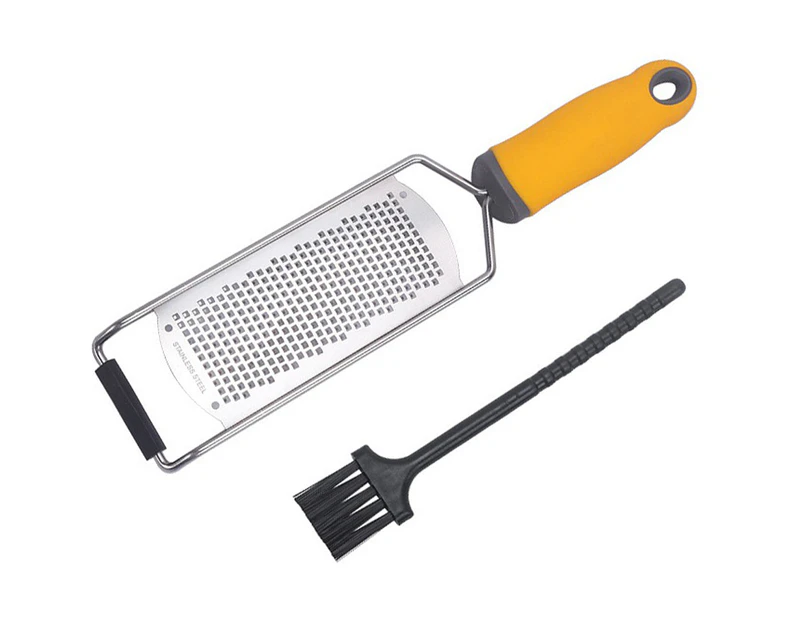 Kitchen Professional Cheese Grater Stainless Steel - Durable Rust-Proof Metal Lemon Zester Grater With Brush- Flat Handheld Grater-style 2