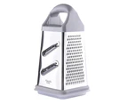 Stainless Steel Grater, 4-Sided XL Cheese Graters with Handle, Slice, Zest, Shred, and Grate Vegetables, Handheld Food Shredder-Grey