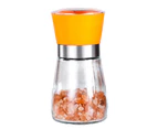 Stainless Steel Salt & Pepper Grinders Refillable Set - Salt / Spice Shakers with Adjustable Coarse Mills - Easy Clean-orange
