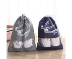 6 PCS Non-Woven Fabric Dustproof Shoe Bags with Drawstring for Travel Waterproof Storage Bag,(Navy Blue,L)