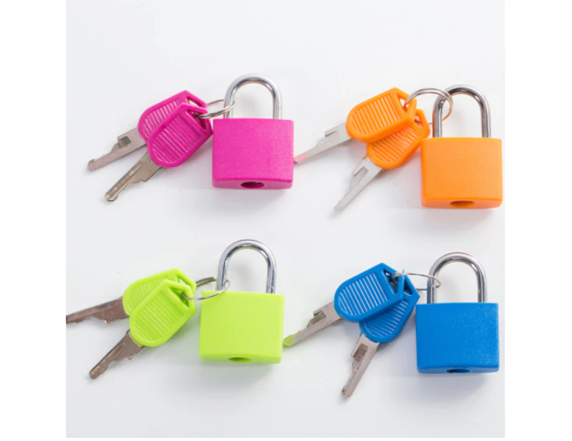 4Pcs Suitcase Lock,Mini Padlock with Key Small Locks compatible with Schoolbag pink+green+blue+orange
