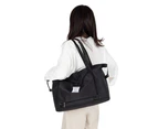 Large Capacity Collapsible Travel Bag Expandable Water-resistant Duffel Bag - Black