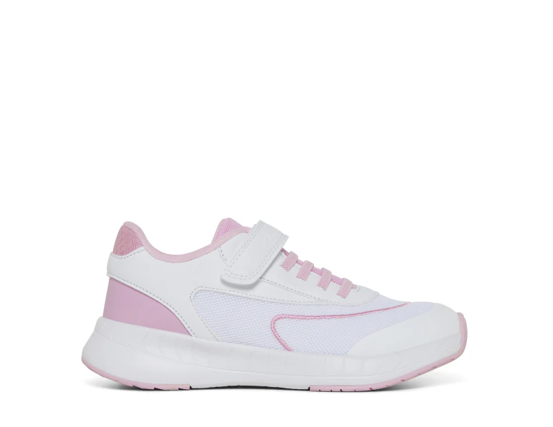 Clarks Boys/Girls Horizon 2.0 School Shoes - White/Pink