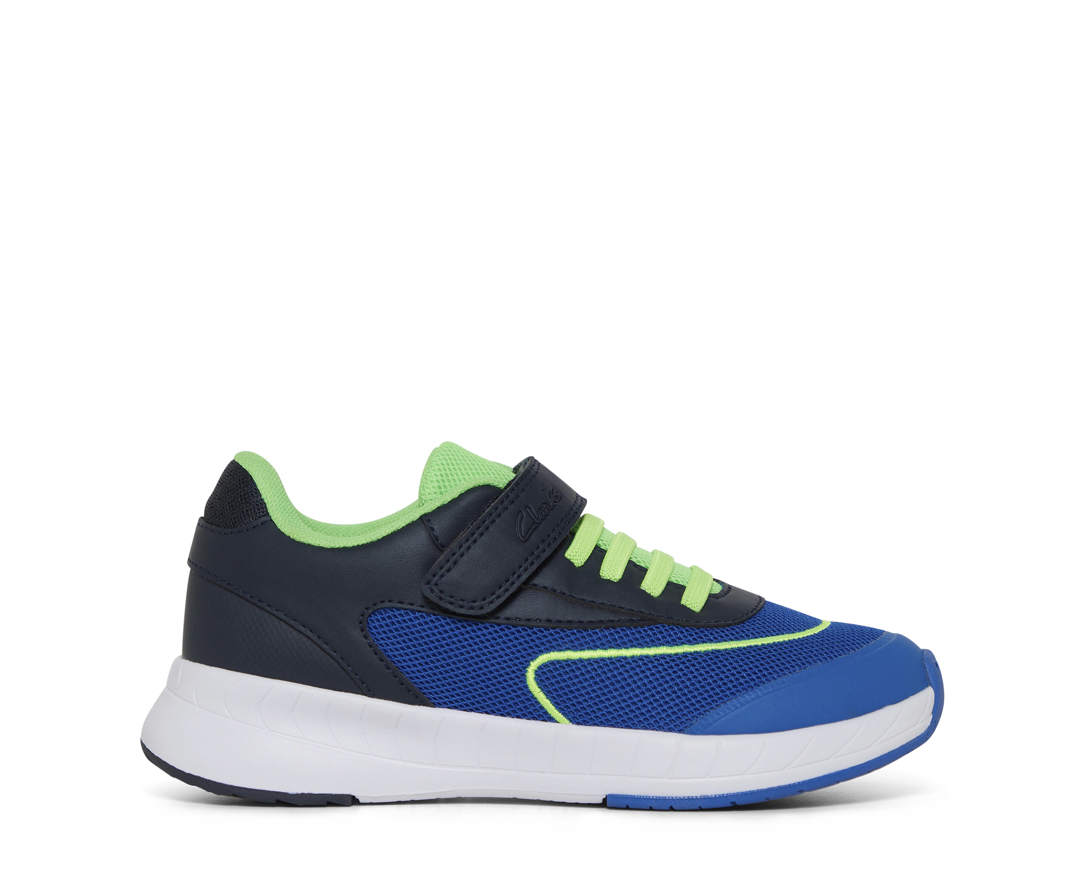 Clarks Boys/Girls Hurricane 2.0 School Shoes - Blue/Neon Green