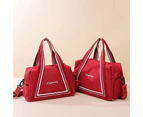 Bestjia Waterproof Luggage Bag Large Capacity Folding Dry Wet Separation Fitness Bag Household Supplies - L Red