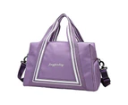 Bestjia Waterproof Luggage Bag Large Capacity Folding Dry Wet Separation Fitness Bag Household Supplies - L Purple