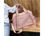 Bestjia Waterproof Luggage Bag Large Capacity Folding Dry Wet Separation Fitness Bag Household Supplies - S Pink