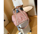 Bestjia Waterproof Luggage Bag Large Capacity Folding Dry Wet Separation Fitness Bag Household Supplies - L Pink