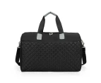 Foldable Shoulder Travel Bag Luggage Tote Bags For Women Large Capacity Organizer Ladies Weekender Gym Men Messenger Handbags - Black
