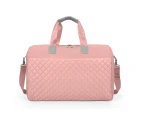 Foldable Shoulder Travel Bag Luggage Tote Bags For Women Large Capacity Organizer Ladies Weekender Gym Men Messenger Handbags - Pink