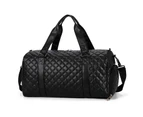 Lingge PU Leather Men's Fitness Travel Bag Simple Large Capacity Shoulder Messenger Bag Multifunctional Design Unisex Handbag - Gray