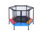 Genki Trampoline Rebounder Kids Safety Net Indoor Rebounding Jumping Pad Handle Outdoor