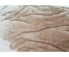 1pce Beige Queen Blanket 200x240cm Solid Colour w/Carry Bag Faux Mink Soft - Beige