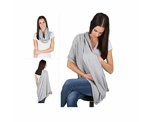 Women Breastfeeding Cover Cotton Nursing Maternity - Plain Grey