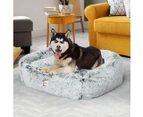 Dog Calming Bed Warm Soft Plush Comfy Sleeping Kennel Cave Memory Foam Charcoal M