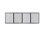 Wooden Pet Gate Dog Fence Retractable Barrier Portable Door 4 Panel Grey