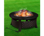 3 in 1 Outdoor Garden Fire Pit BBQ Firepit Brazier Round Stove Patio Heater