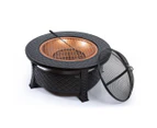 3 in 1 Outdoor Garden Fire Pit BBQ Firepit Brazier Round Stove Patio Heater