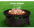 3 in 1 Outdoor Garden Fire Pit BBQ Firepit Brazier Round Stove Patio Heater