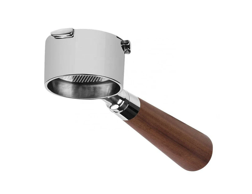 51mm New Bottomless Group Handle Portafilter  3 Ear Solid Wood With Basket - Hx-4015