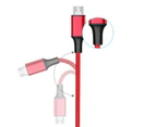2M Micro USB Fast Charger 3A Charging Data Cable Cord For Android -Red