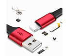 2M USB To Lightning Fast Charging Cable IOS 3A Charger Data Cord For iPhone -Red