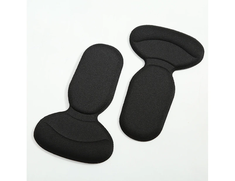 5 Pairs Reusable Heel Inserts Padded Soft And Sticky Heel Cushion Insoles Black