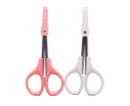2pcs Eyebrow Scissors Makeup Trimmer Eyelash Hair Removal Grooming Scissor White Pink