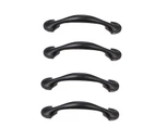 Furniture Handle Set of 4 American Style Black Furniture Handles for Wardrobe Door Drawer (Black Each Handle is Equipped with Two S 2.7cm Long)
