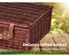 4 Person Picnic Basket Baskets Set Outdoor Deluxe Willow Insulated Storage Carry