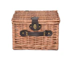 2 Person Picnic Basket Willow Baskets Set Insulated Outdoor Blanket Gift Storage