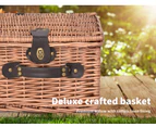 2 Person Picnic Basket Willow Baskets Set Insulated Outdoor Blanket Gift Storage